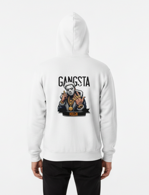 bílá mikina z organické bavlny rapper