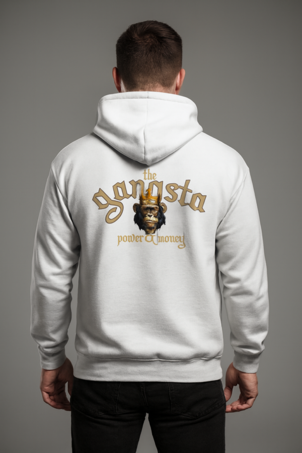 bílá pánská mikina gangsta king 2