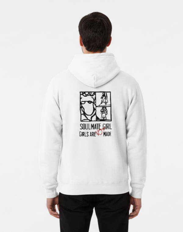 bílá mikina z organické bavlny soulmate girl