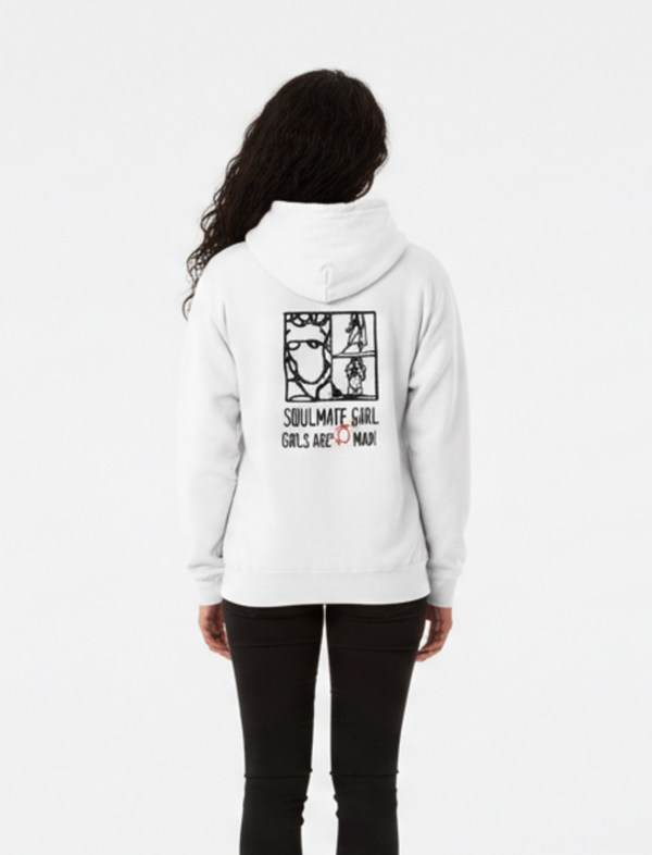 dámská mikina bilá soulmate girl z organické bavlny