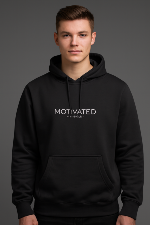 pánská černá mikina motivated z bio bavlny