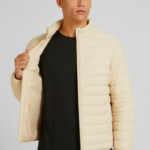 pánská prošívaná bunda béžová mad legend (2)