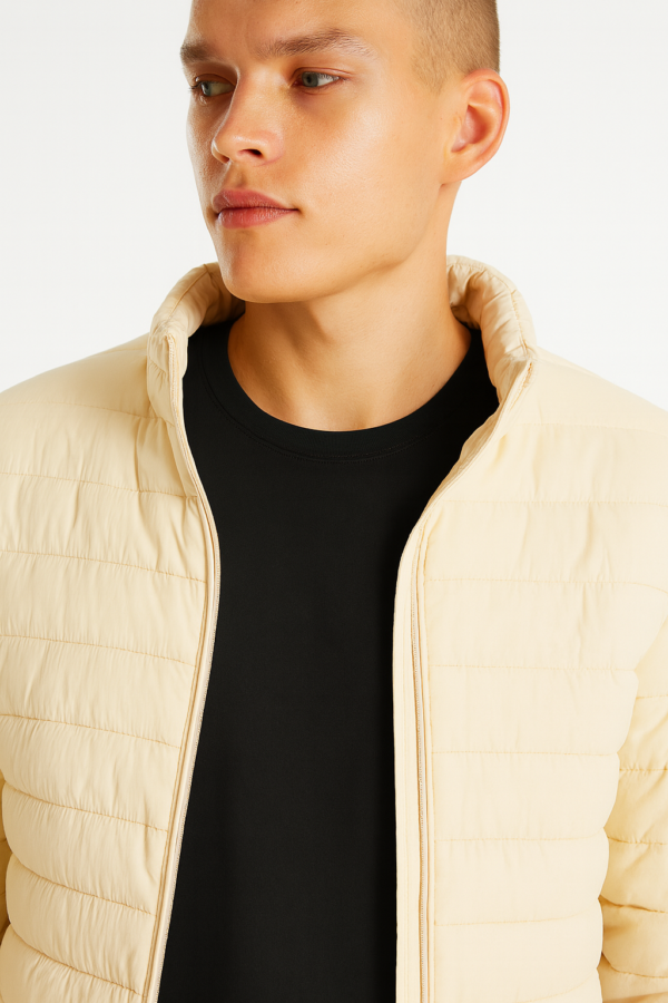 pánská prošívaná bunda béžová mad legend (3)